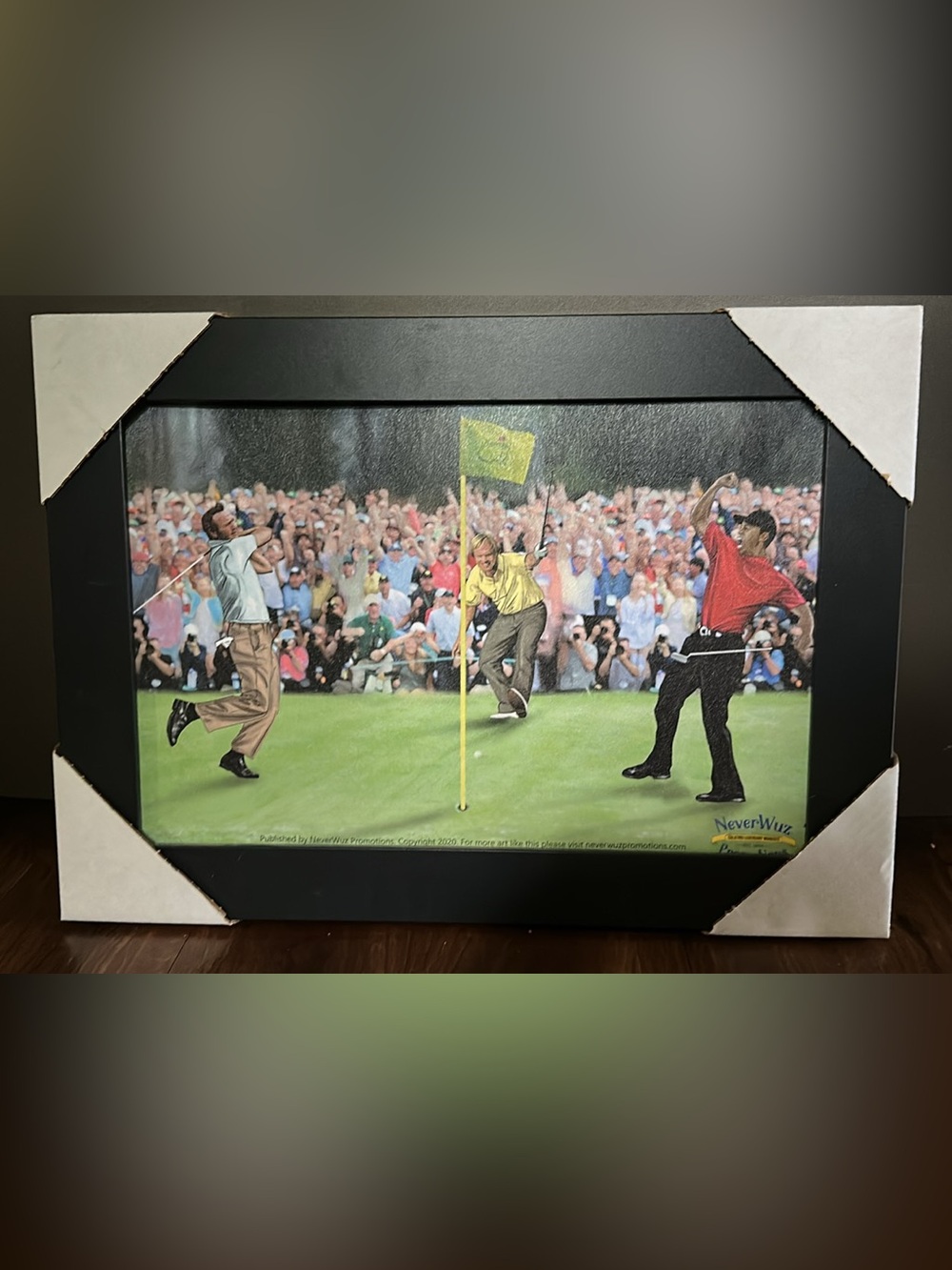 Jack Nicklaus, Phil Mickelson, Tiger Woods painted canvas